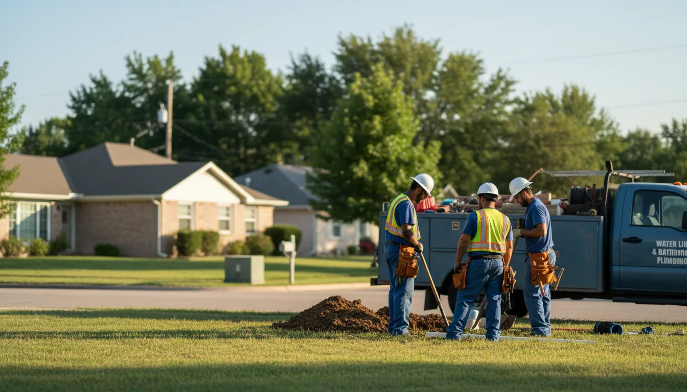 Residential water line and bathroom plumbing service in Anson, TX